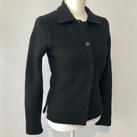 J Crew wool black button down jacket  Size small preppy classic - Picture 2 of 6